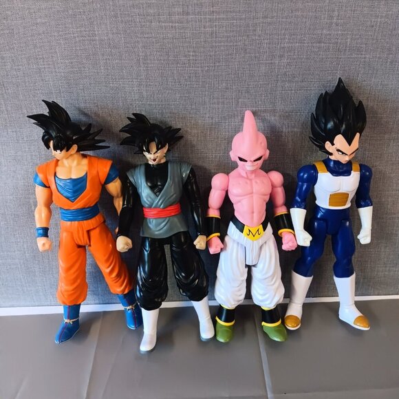 Dragon Ball Z Lot 11" Large Action Figures Lot Goku Vegeta Buu Goku Black Anime - Picture 1 of 10
